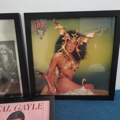LOT 214. FRAMED ALBUM COVERS (6)