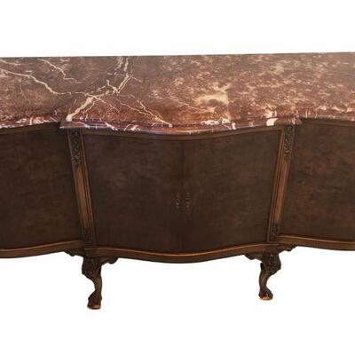 Traditional Italian Marble Top Buffet Sideboard
