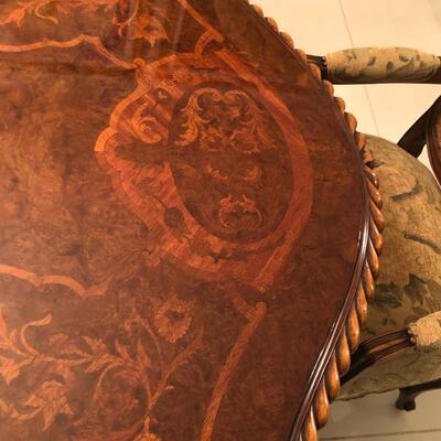 Traditional Italian Dining Table with 12 Chairs and 2 leaf extensions.