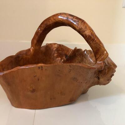 Vintage Hand Carved Wood bowl/basket