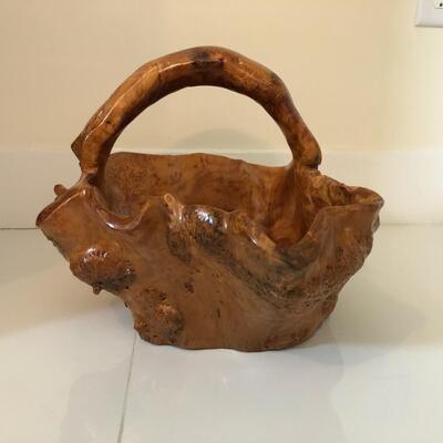 Vintage Hand Carved Wood bowl/basket