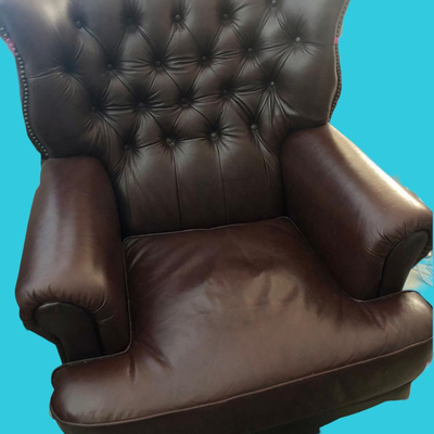 LOT 72:LEATHER WINGBACK CHAIR
