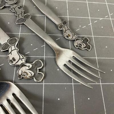 #69 Mickey Mouse and Donald Duck Spoon and Fork Childs