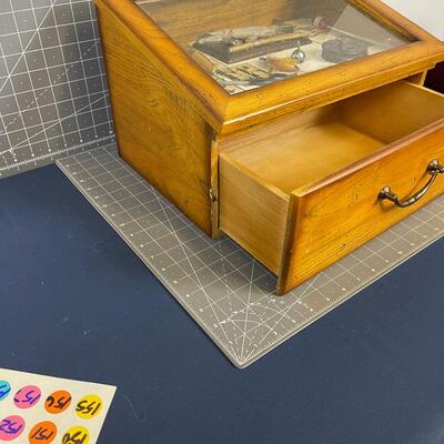 #145 Fishing Shadow Box & Drawer for Desk Top / Dresser 