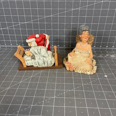 #188 Mixed Lot of Resin Figurines including Santa 