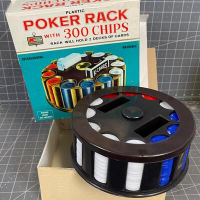 #193 Poker Rack with 300 Chips 