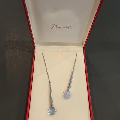 Lot 29: Vintage Double Drop Baccarat Necklace (Sterling)