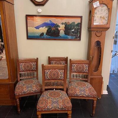 Lot 5: Clock & Chairs