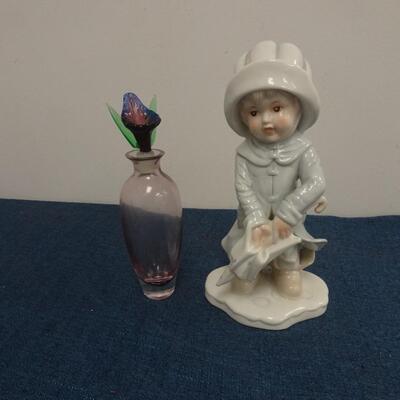 LOT 227. BOTTLE AND FIGURINE