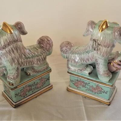 Lot #2  Contemporary Pair of Foo Lions with Asian Styling