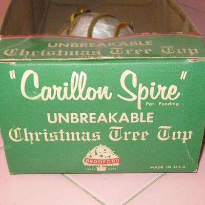 MS Vintage Carillon Spire Tree Topper by Bradford Original Box Unbreakable