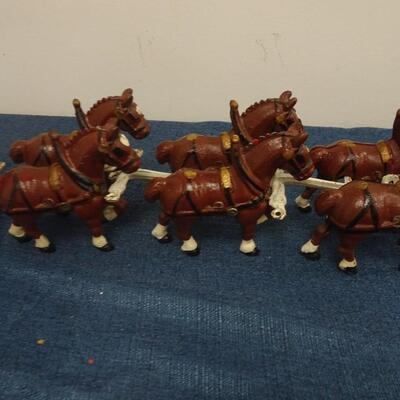 LOT 233. CAST IRON WAGON WITH CLYDESDALES