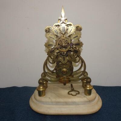 LOT 249. SKELETON TABLE CLOCK