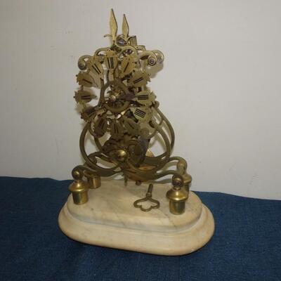 LOT 249. SKELETON TABLE CLOCK