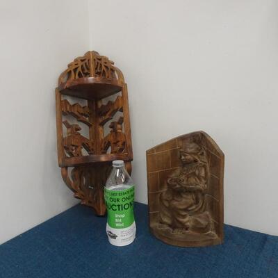 LOT 255. WOOD CARVED HOME DECOR