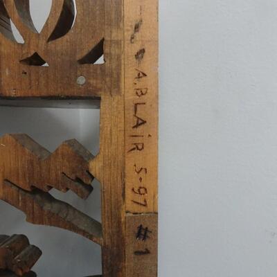 LOT 255. WOOD CARVED HOME DECOR