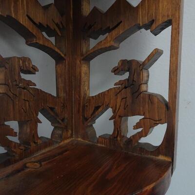 LOT 255. WOOD CARVED HOME DECOR
