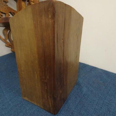 LOT 255. WOOD CARVED HOME DECOR