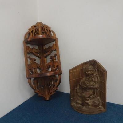 LOT 255. WOOD CARVED HOME DECOR