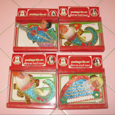 MS 4 Vintage NEW in BOX 1960s Christmas Gift Decorations Tags Commadore Japan