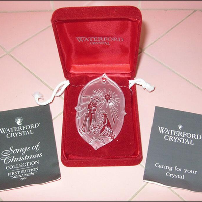 MS Waterford Crystal Christmas Ornament  Silent Night 1996