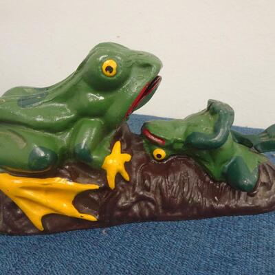 LOT 281. CAST IRON FROG BANK