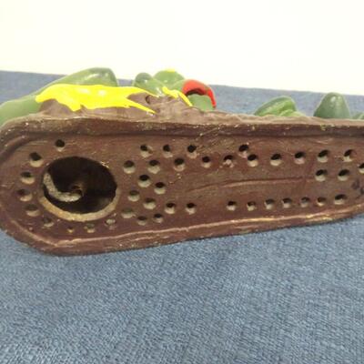 LOT 281. CAST IRON FROG BANK