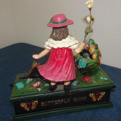 LOT 288. BUTTERFLY CAST IRON BANK