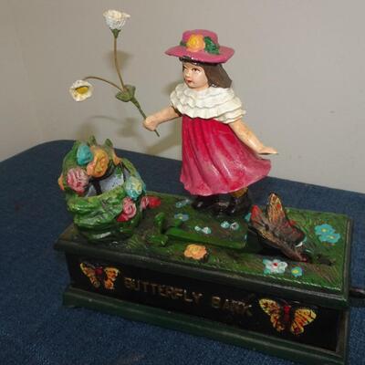 LOT 288. BUTTERFLY CAST IRON BANK