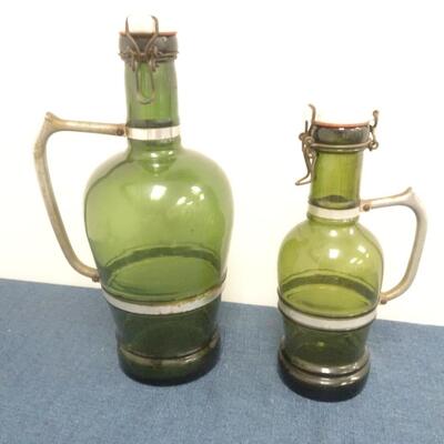 LOT 293  VINTAGE GREEN BOTTLES