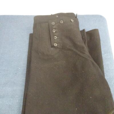 LOT 307. VINTAGE NAVY UNIFORMS TWO SHIRTS ON PAIR OF 13 BUTTON PANTS