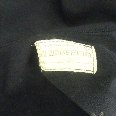 LOT 307. VINTAGE NAVY UNIFORMS TWO SHIRTS ON PAIR OF 13 BUTTON PANTS