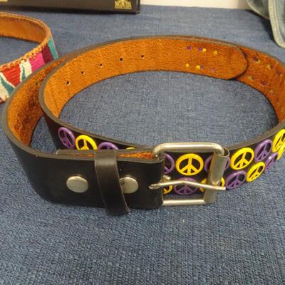 LOT 309. BELTS, GONE WITH THE WIND VHS SET AND TOTE BAG