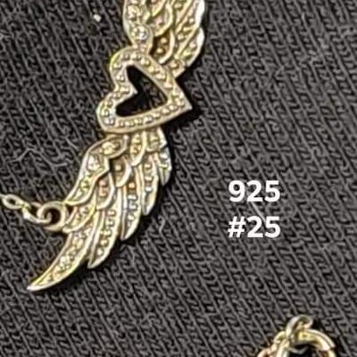 HD wings & Heart 925 Necklace