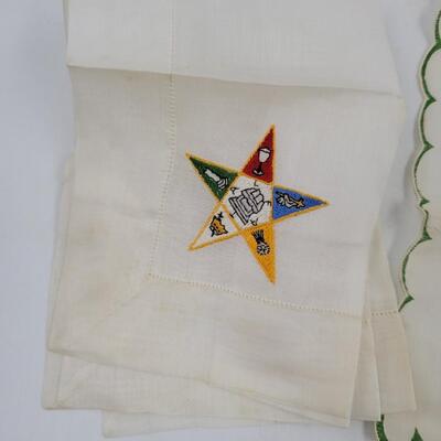 VINTAGE EASTERN STAR HANKIES -  MASONIC- 3 PC