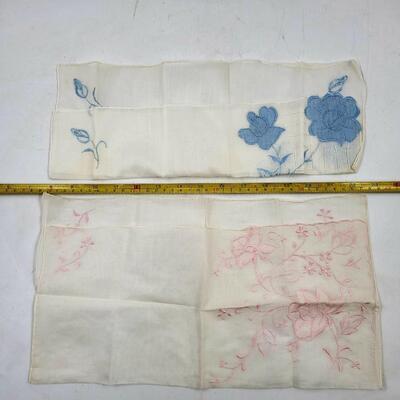 VINTAGE HAND SEWN HANDKERCHIEF - 3 PC