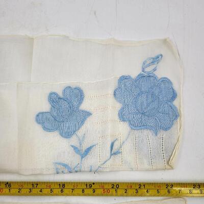 VINTAGE HAND SEWN HANDKERCHIEF - 3 PC