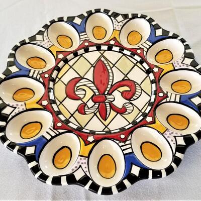 Lot #11  New Orleans Themed Devilled Egg Dish