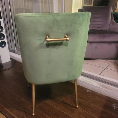 Set of 2 Velvet green chairs
