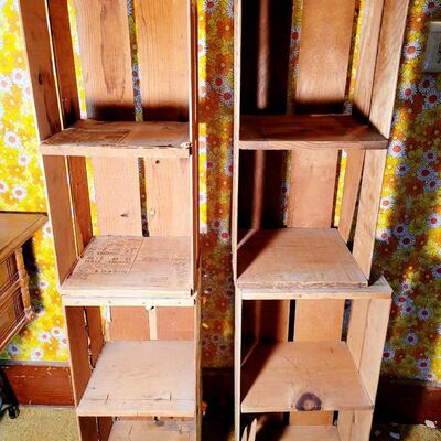 4 VINTAGE FRUIT BASKET CRATES