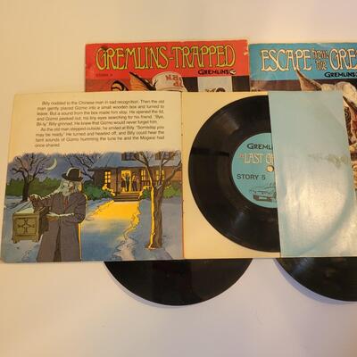 Gremlins Story books with vinyl records.