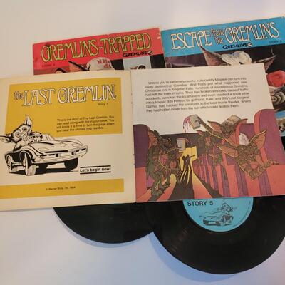 Gremlins Story books with vinyl records.