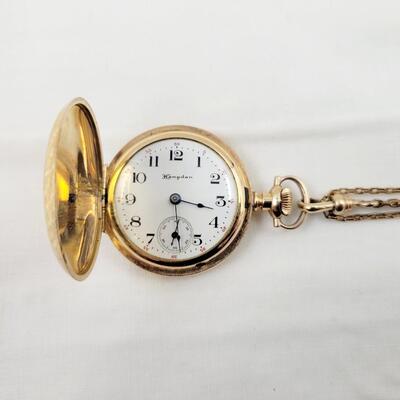 14K GOLD FILLED PRE 1920S HAMPDEN 3/0 DIADEM GRADE MOVEMENT POCKET WATCH