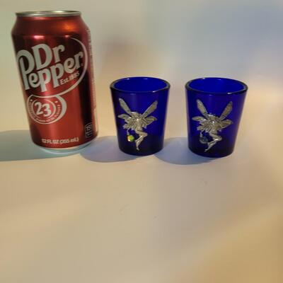 2 cobalt blue shot glasses