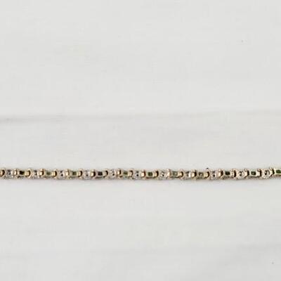 10K JEWELED (GREEN & WHITE) GOLD BRACELET