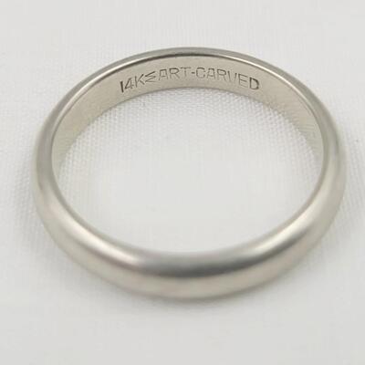 14K PLATINUM ART CARVED GOLD RING