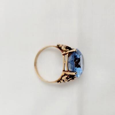 14K BLUE TOPAZ WOMENS RING