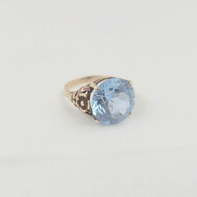 14K BLUE TOPAZ WOMENS RING
