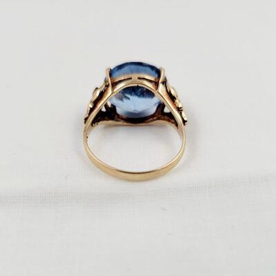 14K BLUE TOPAZ WOMENS RING
