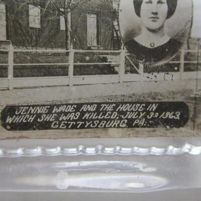 Jennie Wade House Glass Paperweight Souvenir